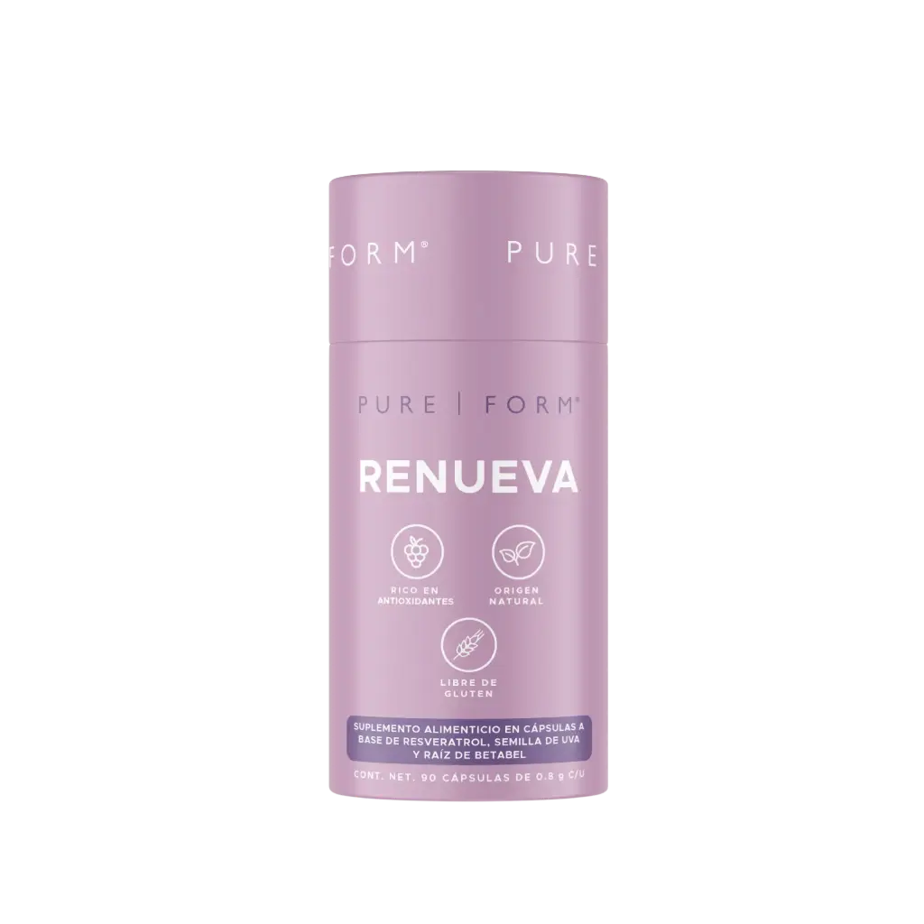 Renueva | Resveratrol 98% con semilla de uva | 90 cápsulas 45 servicios